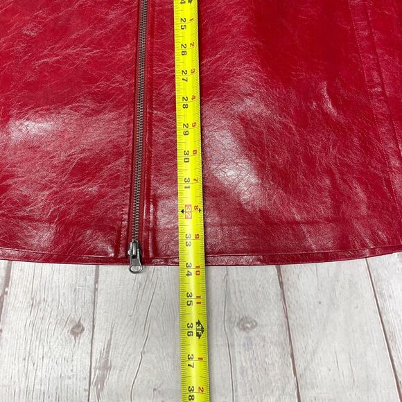 Eloquii Women Faux Leather A-Line Patent Red Skirt Zipper Plus Size 22 M273 -15 - Picture 8 of 16